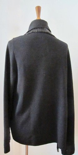 Annette Goertz Jacket - Since 1994 - Sz Large Black Wool Blend & Leather - Picture 7 of 12