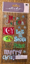 Sticko Merry Christmas Let It Snow Joy Hope Noel Peace Santa Scrapbook Stickers