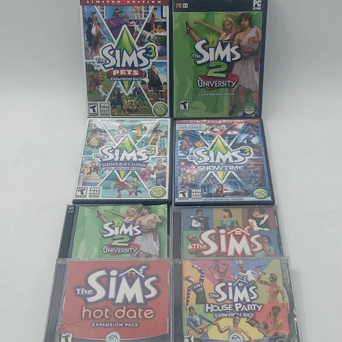 The Sims PC Lot Sims 2 Sims 3 Hot Date House Party Pets Expansion Pack Untested