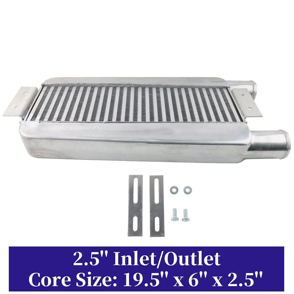 Алюминиевый универсальный промежуточный охладитель турбо переднее крепление 2,5 дюйма вход/выход одна сторона - Изображение 3 из 4