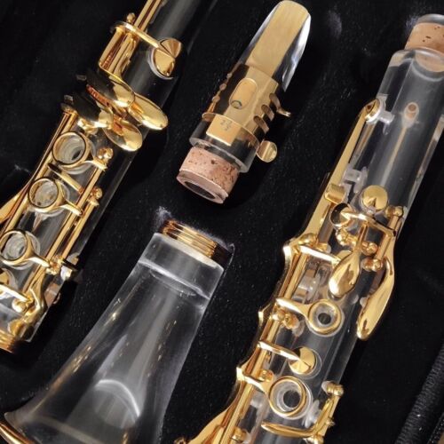 High Quality Professional Crystal Clarinet B Flat Gold Clarinet - Picture 1 of 9