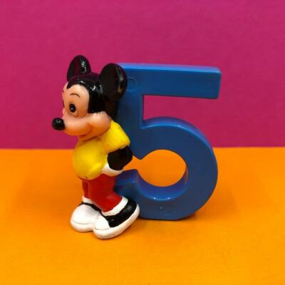Disney Mickey Mouse 5th I Am 5 Birthday Party Cake Topper Decoration 1990s