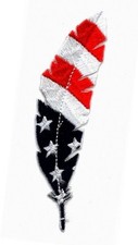 Feather USA Flag Feathers Patriotic Patch Iron on PATCH BY MILTACUSA