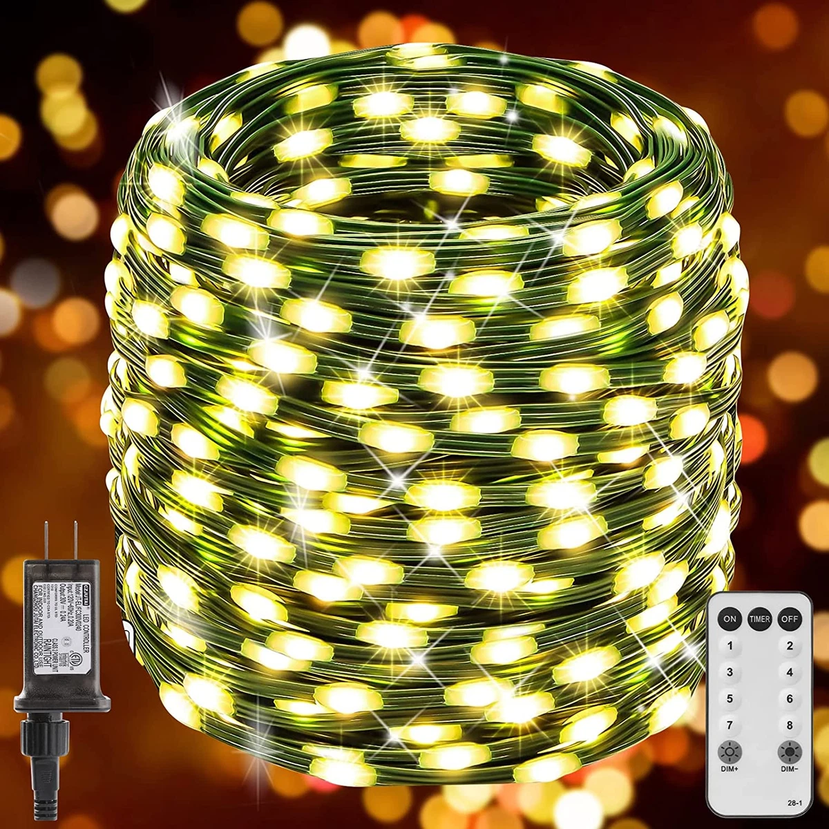 GUSODOR 1000 LED Christmas Lights 405FT Outdoor String Lights Plug
