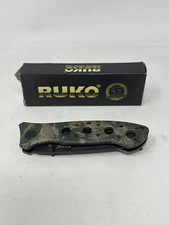 RUKO 440A Stainless Folding Knife WX-3D Woodland Pattern RUK0075