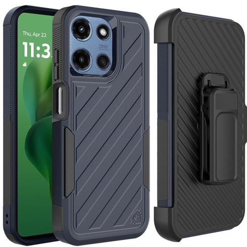 For Motorola Moto G 5G 2025 Noble Hybrid Armor Case w/Belt Clip Holster Cover - Picture 12 of 16