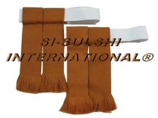 SI - IRISH SAFFRON KILT HOSE FLASHES with FRINGED END  BRAND NEW 