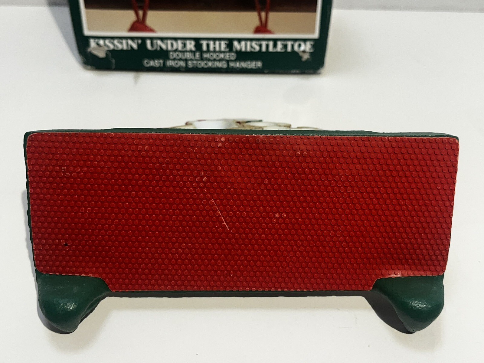 VTG Midwest Cast Iron Double Stocking Holder MR & MRS CLAUS KISSING