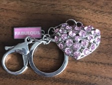 DISNEY WORLD MINNIE MICKEY MOUSE PINK HEART KEY CHAIN CLIP FOR PURSE BACKPACK