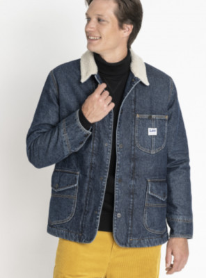 Lee Jacke Herren Long Lok Sherpa Jeansjacke 'Dark worn' B-Ware L228