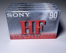  NEW Sony Cassette Tapes 4 Pack HF High Fidelity 90 Minute Audio Normal Bias