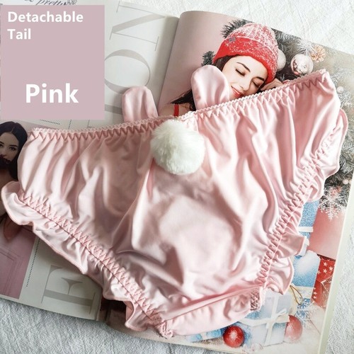 Lolita Panties Briefs Knickers Underwear Lingerie Removable Bunny Tail Cute Girl - Picture 14 of 21