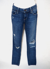 Paige Medium Wash Jimmy Jimmy Skinny Distressed Blue Jeans, Size 25