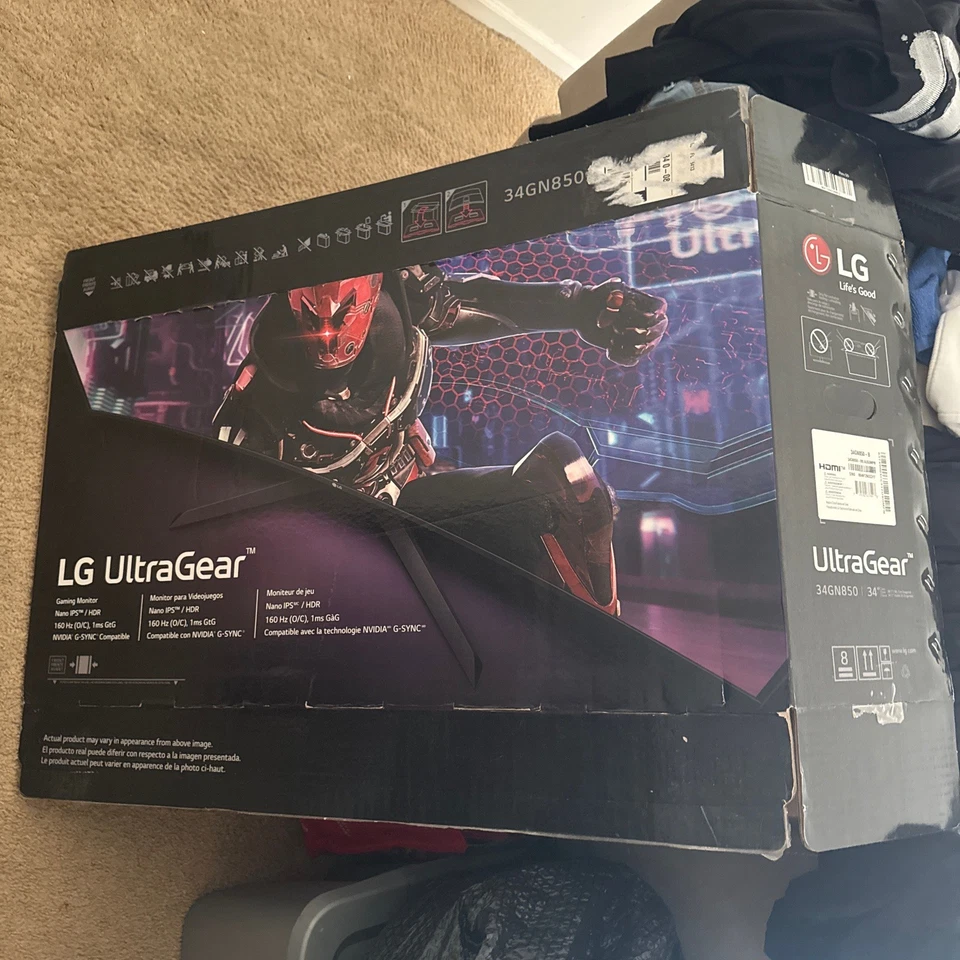 LG 34gn850-b Ultragear 34" QHD 3440x1440 21:9 Curved 160Hz Gaming Monitor - Image 4 of 4