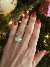 2.75 CT Princess-Cut Quad Diamond Wedding Ring Set 14K White Gold Size 7