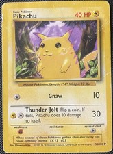 Pikachu 058/102 Set Base Regolare *FORTEMENTE DANNEGGIATO* Carta Pokémon