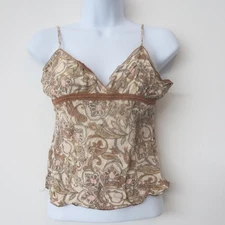 Wet Seal Babydoll Blouse Size Small Y2K 90s Vtg Floral Camisole Made in USA