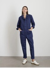 Alex Mill Navy Women's Jumpsuit Size Small Button Up Pockets Utility Long Sleeve
