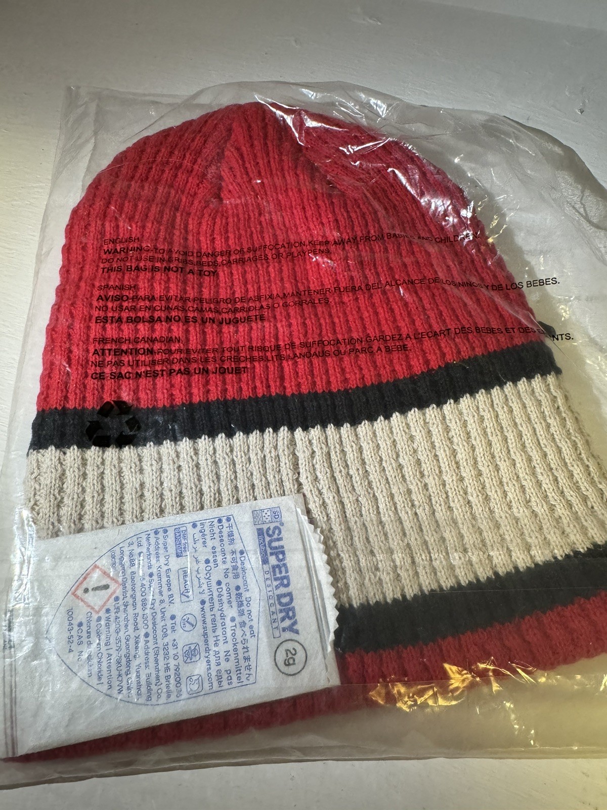 STUSSY VARSITY STRIPED SKULLCAP Red BEANIE UNISEX ONE SIZE image 3