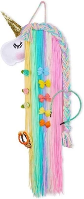 Basumee Unicorn Hair Clip Organizer for Girls Wall Hanging Decor and Baby Hair