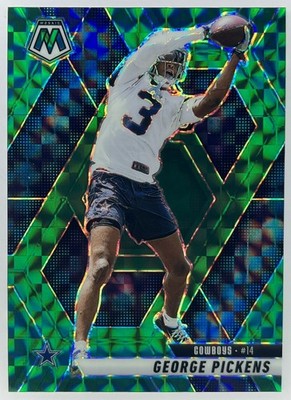 2025 Panini Mosaic George Pickens #109 Green Prizm Dallas Cowboys NFL