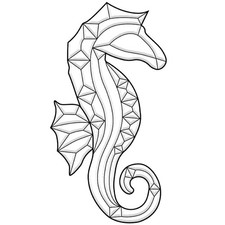 5"x9-5/8" Exquisite Clear Glass Seahorse Bevel Cluster EC305