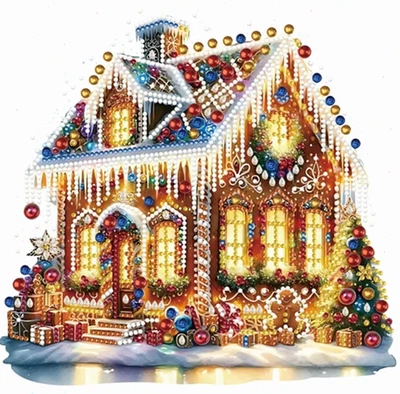EFUNMODERN 5D DIY Festive Christmas House Diamond Art Kit Crystal Embroidery Rhinestone NEW