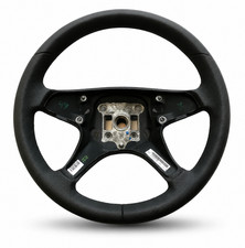 Mercedes W204 C204 OEM Steering Wheel Reupholstered Genuine Leather Black
