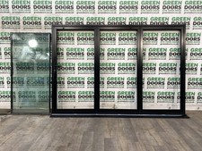 USED ALUMINIUM BIFOLD DOORS BIFOLDS BI-FOLDING BLACK EXTERNAL LAMINATED GLASS