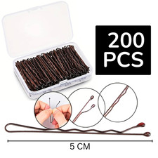 200Pcs Hair Grips Clips Bobby Kirby Pins Clamps Waved Slides 5CM Women Girls