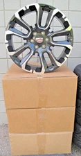 22" NEW CADILLAC ESCALADE FACTORY STYLE MACHINED BLACK SET OF 4 WHEELS RIMS CV68