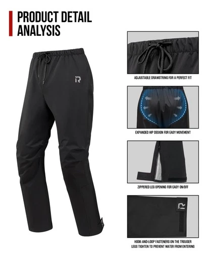 RIDEIRON Motorcycle Rain Gear for Men & Women, Waterproof Rain Suit image 5