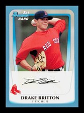2011 Bowman #BP94 Drake Britton /500 Prospects Blue Boston Red Sox