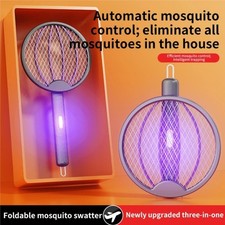 3-in-1 Foldable Electric Mosquito Swatter Rechargeable Wall-Mounted Bug Zapper