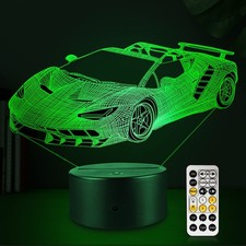 Race Car Giftscar Lamp Car Party Supplies 7 Color Changing Nightlight With Touch