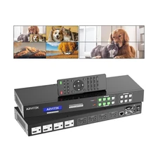 HDMI Video Wall Controller 2x2 Matrix, 4K 4x4 HDMI Matrix Seamless Switch w/W...