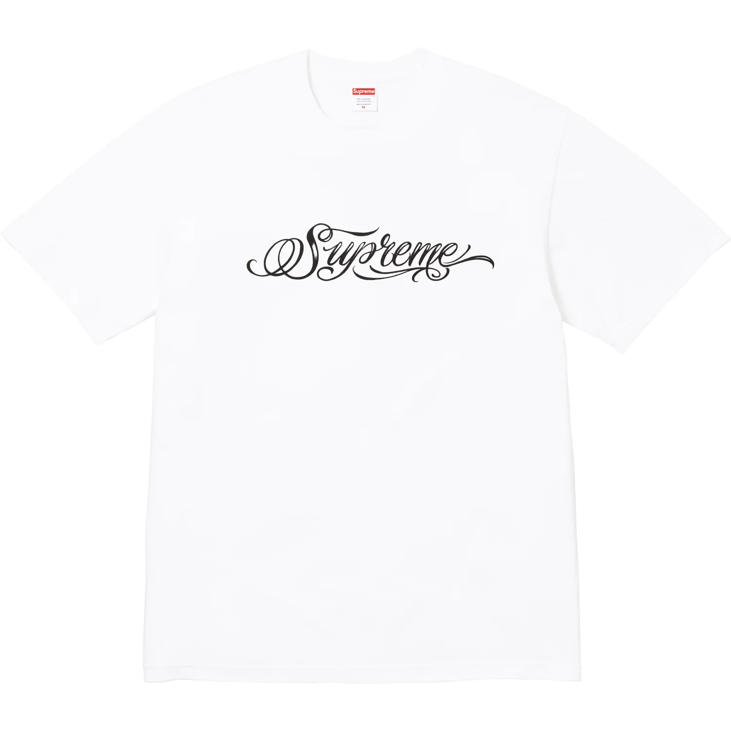 Tee shirt blanc Supreme Script neuf avec étiquette authentique