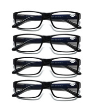 Black Rectangle Full Rim Plastic Eyeglass Fra...