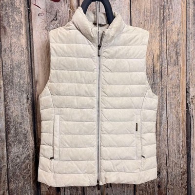 MOORER Leather Down Vest M Gray Unisex Casual Jacket Authentic Condition