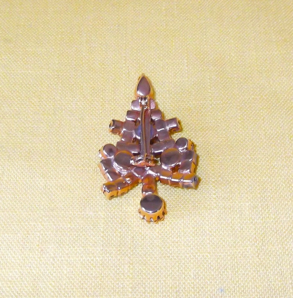 VINTAGE COLORFUL RHINESTONE CHRISTMAS TREE PIN | eBay