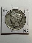 1921 High Relief Peace Silver Dollar S$1 VF Key Date