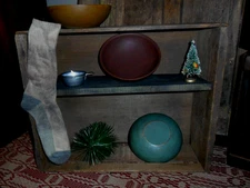 Primitive Old Chopping Block, Rustic Double Candle Light, Old Time Christmas