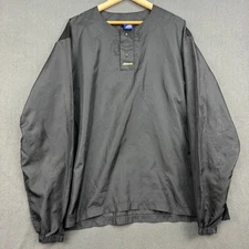 Mizuno XXL Black Pullover Windbreaker Rain Jacket Sportswear Mens