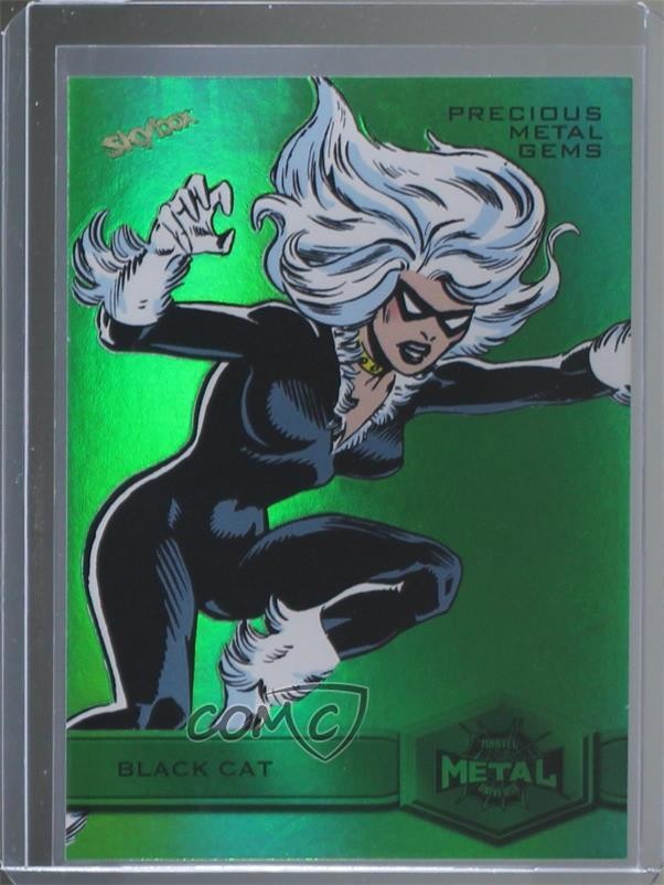 2022 Marvel Metal Universe Spider-Man High Series PMG Green 9/10 Black Cat 0s8x