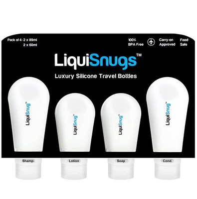 LiquiSnugs Premium - 100% Guaranteed Leak Proof Silicone Travel Bottles For T...