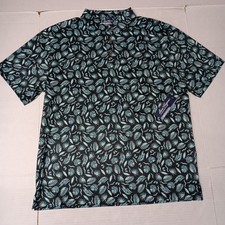 Ben Hogan Performance Polo Shirt Men's Size L 42/44 Floral Print Fabric UPF 15