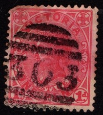 Australia Victoria 1905 One Penny 1d red perf 12 x 12&frac12; SG416 Used numeral 303