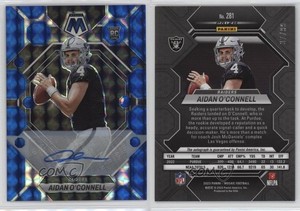 2023 Panini Mosaic Rookies Blue Prizm /99 Aidan O'Connell #281 Rookie Auto RC