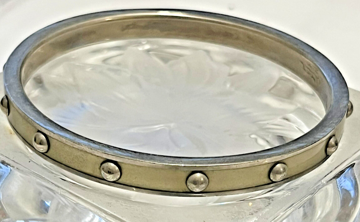 Coach Enamel Bangle Bracelet Stackable Cream Nail… - image 2