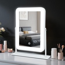 Rechargeable Small Vanity Mirror with Lights,9"x11"Portable Desk Mirror, Make...